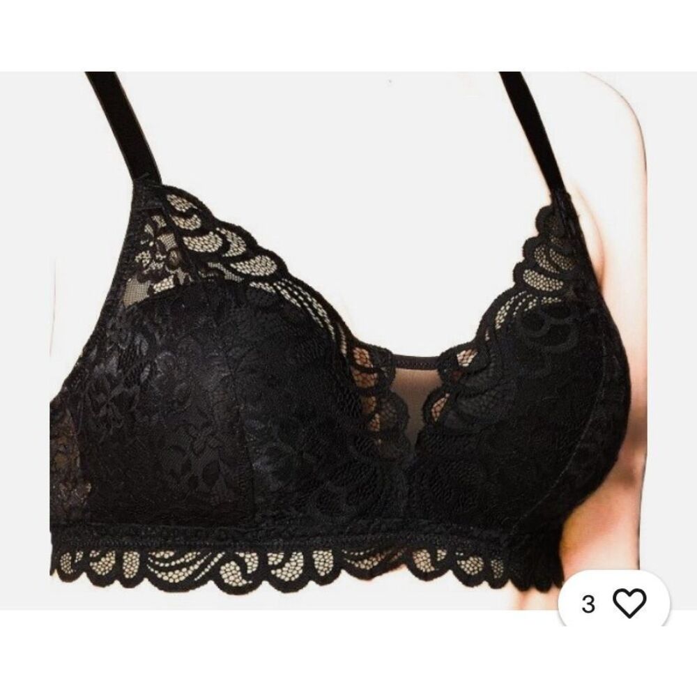 Bali Women's Wire-free All Over Lace Comfort Black Bra Size XXXL